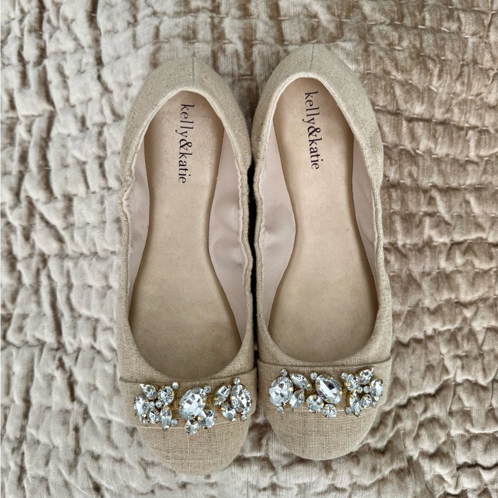 Kelly & Katie Embellished Ballet Flats Size 8.5